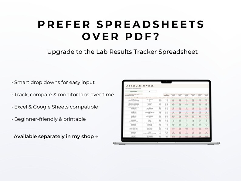Lab Results Tracker Bundle, Blood Test Tracker, Lab Values Log, Medical ...