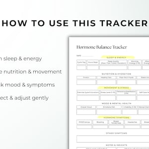 Hormone Tracker Printable, Cycle Tracker, PCOS Tracker, Mood Sleep Symptom Log, Period Tracker, Wellness Tracker, Health Tracker PDF image 4