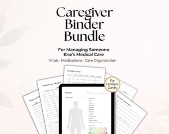 Carpeta para cuidadores imprimible, carpeta médica, planificador de cuidados para personas mayores, organizador de historiales médicos, carpeta médica de emergencia, planificador de cuidados en PDF