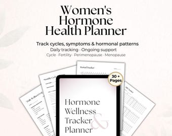 Hormone Balance Planner, Cycle Tracker, PCOS Planner, Period Tracker, Mood Energy Tracker, Fertility Ovulation Planner, Health Journal PDF