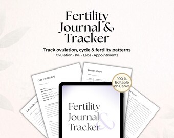 Planificador de FIV imprimible, registro de fertilidad, planificador para intentar concebir, registro de ovulación, registro de medicación para FIV, registro de ciclos, planificador de infertilidad en PDF
