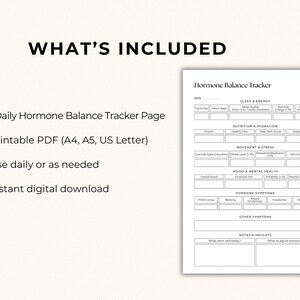 Hormone Tracker Printable, Cycle Tracker, PCOS Tracker, Mood Sleep Symptom Log, Period Tracker, Wellness Tracker, Health Tracker PDF image 3