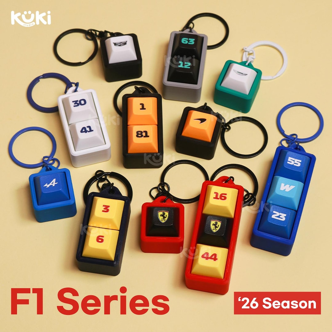 F1 Driver Numbers Team Keyboard Keychain | 3D Printed - Kuki Studio - Etsy