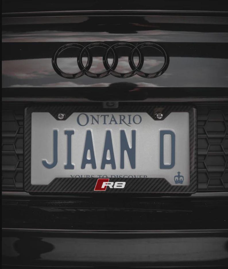 Audi R8 100% Real Carbon Fiber License Plate Frame - Etsy