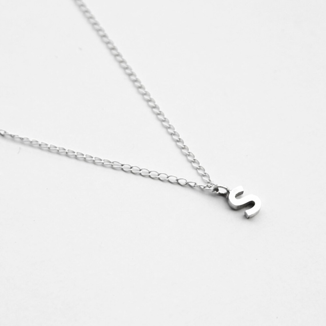 Alpha Necklace alphabet jewelry sterling silver letter Etsy