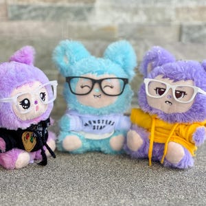 Square-Rim Eyeglasses Handheld Accessory for 17cm Collectible Plush Monster Doll Pendant – Mini Doll Glasses