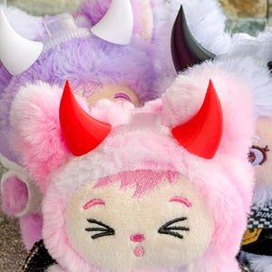 Devil Horns Headband for 17cm Monster Dolls - Halloween Accessory for Plush Collectibles