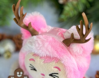 Reindeer Antlers Mini Headband Christmas Accessory for 17cm Collectible Plush Monster Doll Pendant