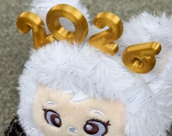 New Years 2026 Headband NYE Accessory for 17cm Collectible Plush Monster Doll Pendant