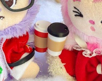 Coffee Cup Handheld Accessory for 17cm Collectible Plush Monster Doll Pendant – Christmas Doll Accessory