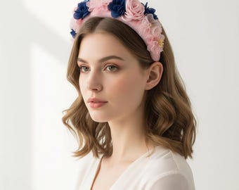 Diadema floral color avellana