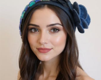 Diadema floral de campanillas azules