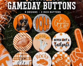 Tennessee Inspired Game day Buttons