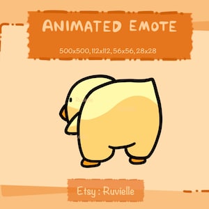 Animated Twerking Chick Emote: Kawaii Chicken Looping Emoji (Digital Download)
