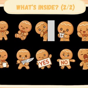 20 Animated Kawaii Gingerbread Emotes GIF Pack: Chibi Twitch Discord ...