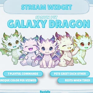 Animated Galaxy Dragon StreamElements Widget: Spawn Pet, Chat Commands, Custom Colors