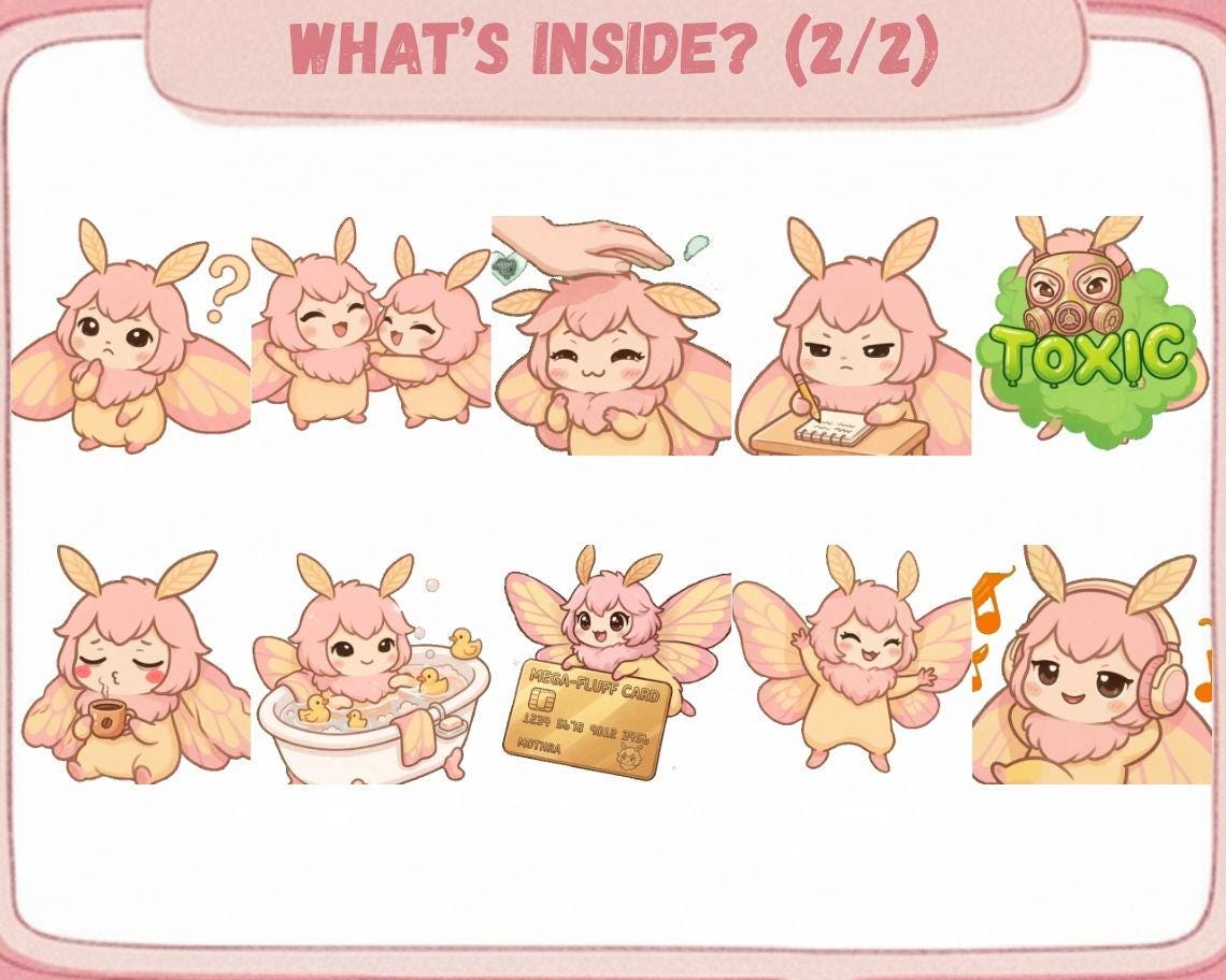 Moth Emotes 20 Animated Maple Moth Emotes GIF Pack: Chibi Twitch Discord Emotes ...