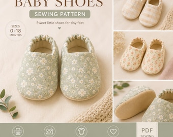 Elastic Baby Shoes Sewing Pattern PDF | Easy Baby Shoe Tutorial ...