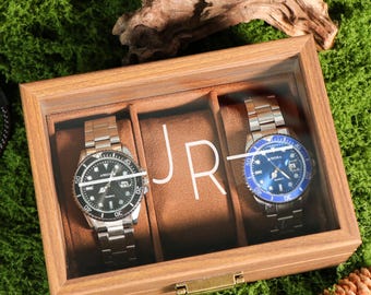 Custom Christmas Gift for him,Personalized Watch Storage,Custom Engraved Watch Box for Men, Watch Case, Personalized Gift for Him Husband