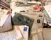 Vintage Letter Bundles in envelopes in sets of 5 - Ephemera - Scrap booking - Antique - Decoupage - Vintage - France