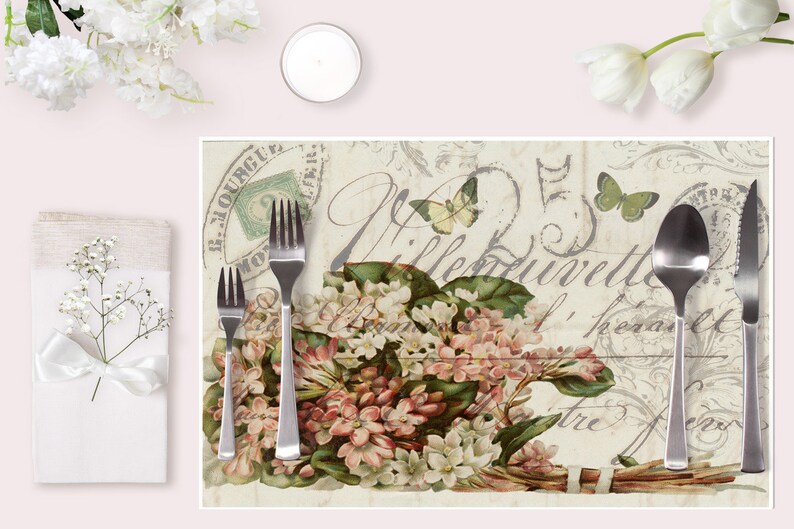 Spring Floral Placemats X521 farmhouse Wedding Etsy
