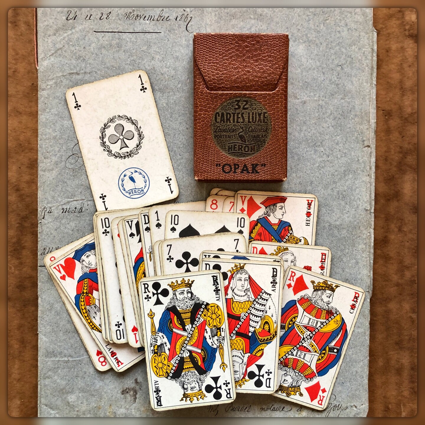Vintage Cartes Luxe Deck of 32 Cards Heron OPAK France - Etsy India