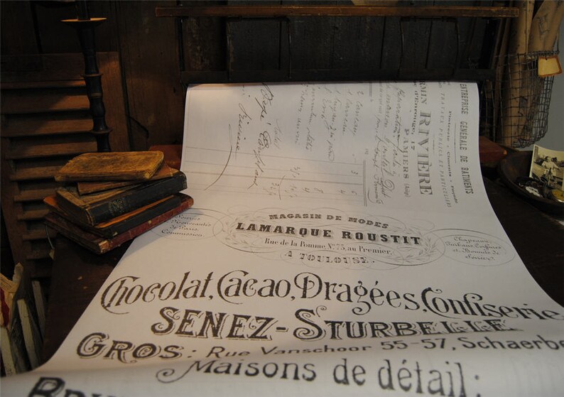 French Reciept Wrapping Paper KWFRREC Gift Wrap French Etsy