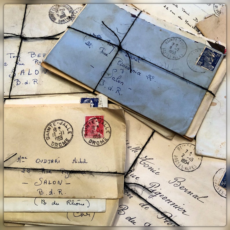 Vintage Letter Bundles in envelopes in sets of 5 Ephemera Etsy