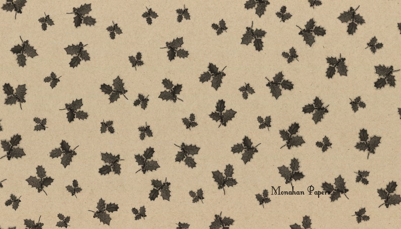 Holly Wrapping Paper Gift Wrap Kraft Wrap Party Supply SPS281 Table Runner Scrapbooking Christmas