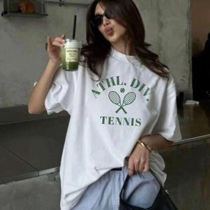 Athl Div Tennis Shirt, Vintage Athletic Tennis Tee, Preppy Sport Graphic Shirt, Comfort Colors Retro T-Shirt, Game Day Player Gift 09