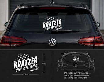 Scratches tell stories – Cheeky car sticker | Rear window sticker 25 x 20 cm | Die-cut | Handmade