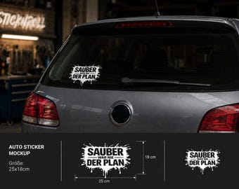 Funny car sticker 25 x 18 cm – Clean was never the plan | Workshop humor sticker