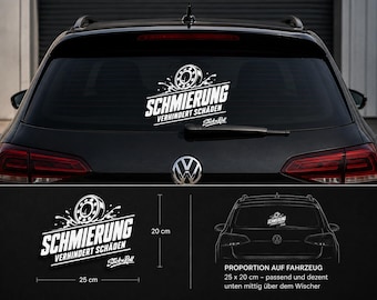 Lubrication prevents damage – Cheeky car sticker | Rear window sticker 25 x 20 cm | Plotter cut | Handmade