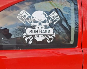 Skull Piston Sticker 30 x 22 cm - 50 x 37 cm
