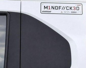Statment car sticker M1NDF//CK3D.           40x11cm