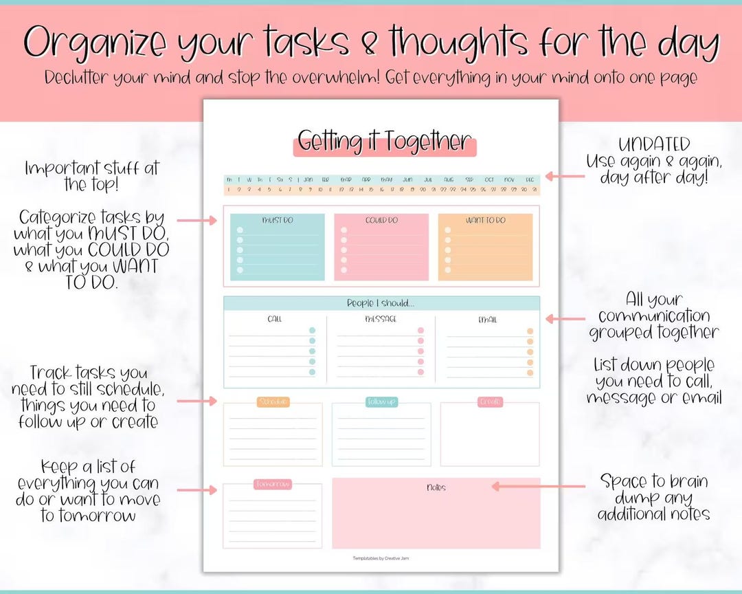 Brain Dump Template Bundle - Etsy