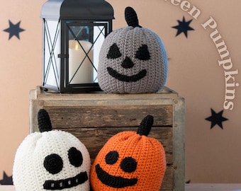 Three Little Pumpkins Amigurumi Crochet Pattern: Halloween Fall Decor (PDF Pattern