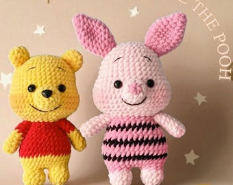 くまのプーさんのかぎ針編みパターン、プーさんの編みぐるみ、かぎ針編みパターンプーさん、編みぐるみパターン、プーさんの編みぐるみパターン、手作りおもちゃ
