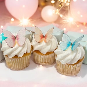 24pcs Rainbow Edible Butterfly Cake Toppers, Edible Wafer Paper Butterflies, Edible Cupcake Toppers, Birthday Cake Topper, Baby Cakes image 4