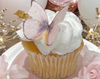 24pcs Pretty Pansy Edible Butterfly Cake Toppers, Edible Wafer Paper Butterflies, Edible Cupcake Toppers, Birthday Cake Topper, Baby Cakes