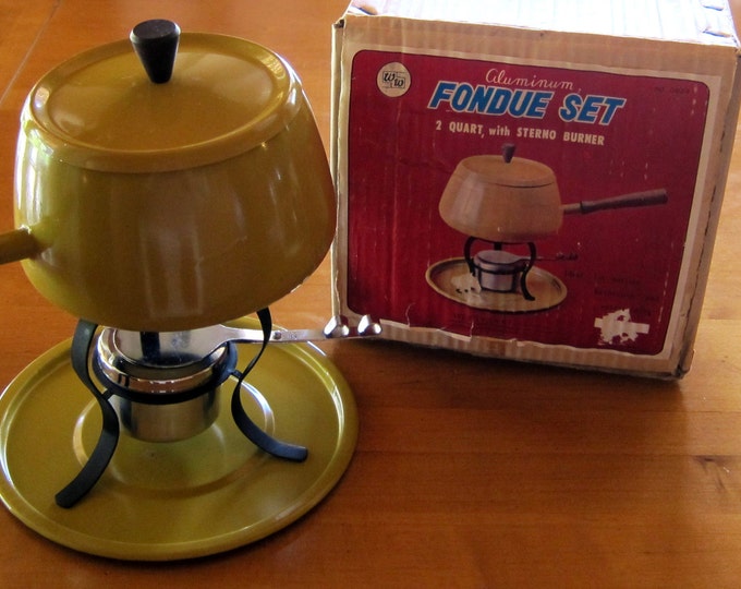 Fondue Set 1970s Westwood Harvest Gold Etsy