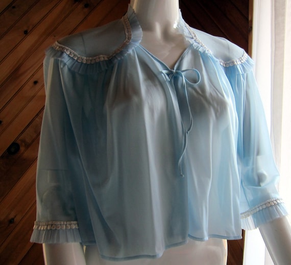 Vintage Bed Jacket | Vintage Lingerie | Vintage Lingerie 1950s 1960s | Blue  Bed Jacket | Sheer Lingerie | Sexy Lingerie | Pin up Girl - Etsy