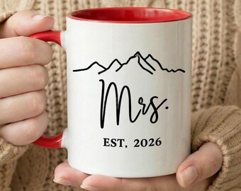 Personalisierte Mrs. Becher, Verlobte Becher, Brautpartygeschenk, Verlobungsgeschenk Becher, Brautbecher