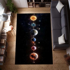 Alfombra del Sistema Solar: Diseño de Galaxia Vertical, Decoración Astronómica