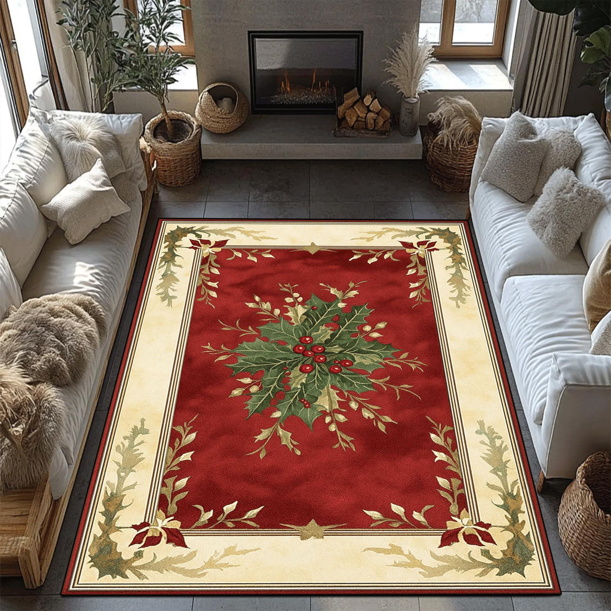 117×213 \"Chiristmas holly\" ViNTAGE RUG 117×213 