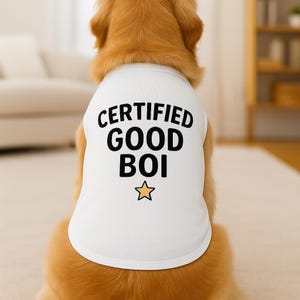 Certified Good Boi Pet Tank Top, Funny Dog Shirt, Pet Apparel, Cute Summer Outfit, Gift for Dog Lovers, Puppy Clothing