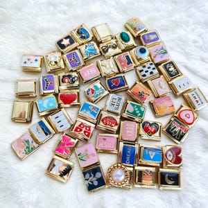 Custom Italian Charm Bracelet, Gold Italy Charms Bracelet, Vintage Best Friend Bracelet, Handmade Italian Watch Bracelets for Women Gifts