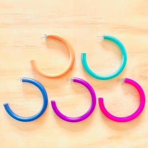 Mega Baller Hoops - Hoop Earrings - Polymer Clay - Choose One Colour