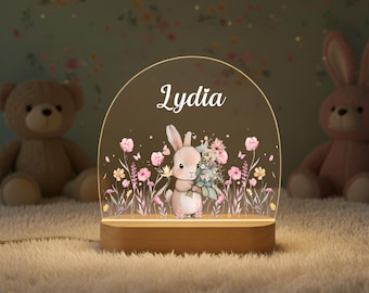 Personalised Name Night Light for Girl, baby gift birth, christening gift, children's room, birthday gift, bedside lamp, night light, baby