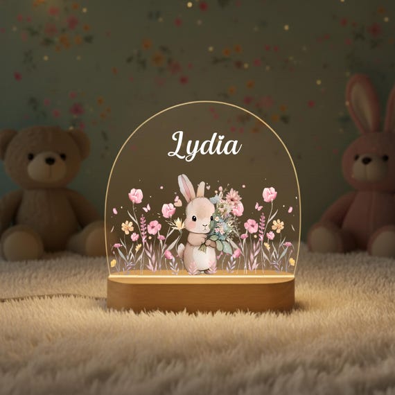 Personalised Name Night Light for Girl, baby gift birth, christening gift, children's room, birthday gift, bedside lamp, night light, baby